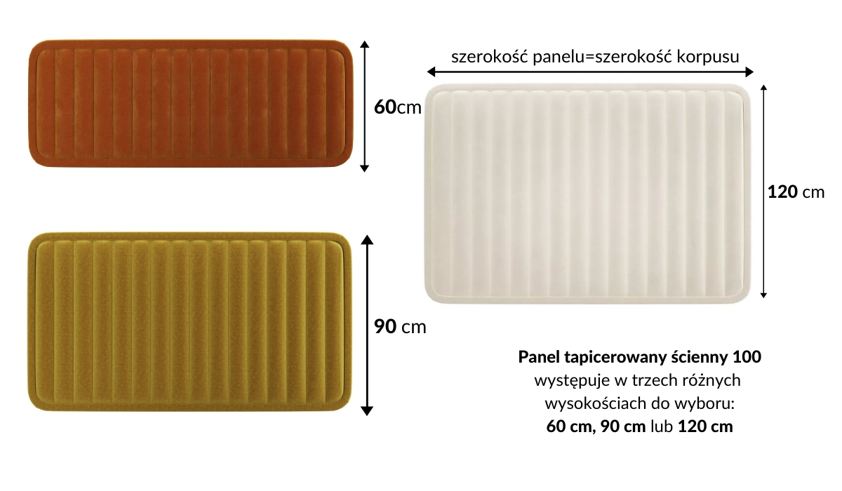 Wymiary panelu tapicerowanego 100 M&K Foam Koło